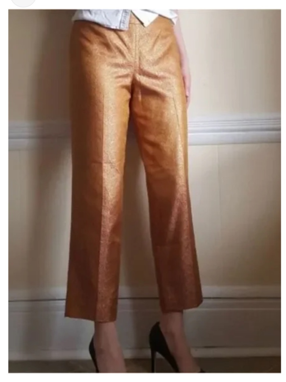 J. Crew Collection• Metallic Silk Brocade Dress Pants• Copper/Pink/Gold• Sz 6